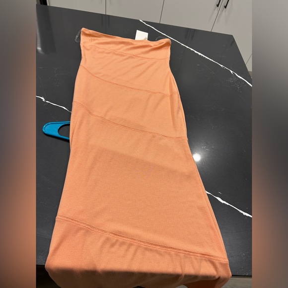 SYM Strapless Peach Ribbed Tube Summer Dress Women’s Size XL - Picture 2 of 3